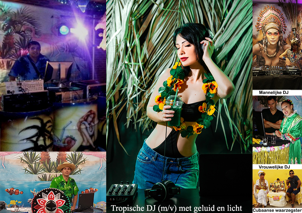 Latin DJ met leuke decoratie, geluid en licht